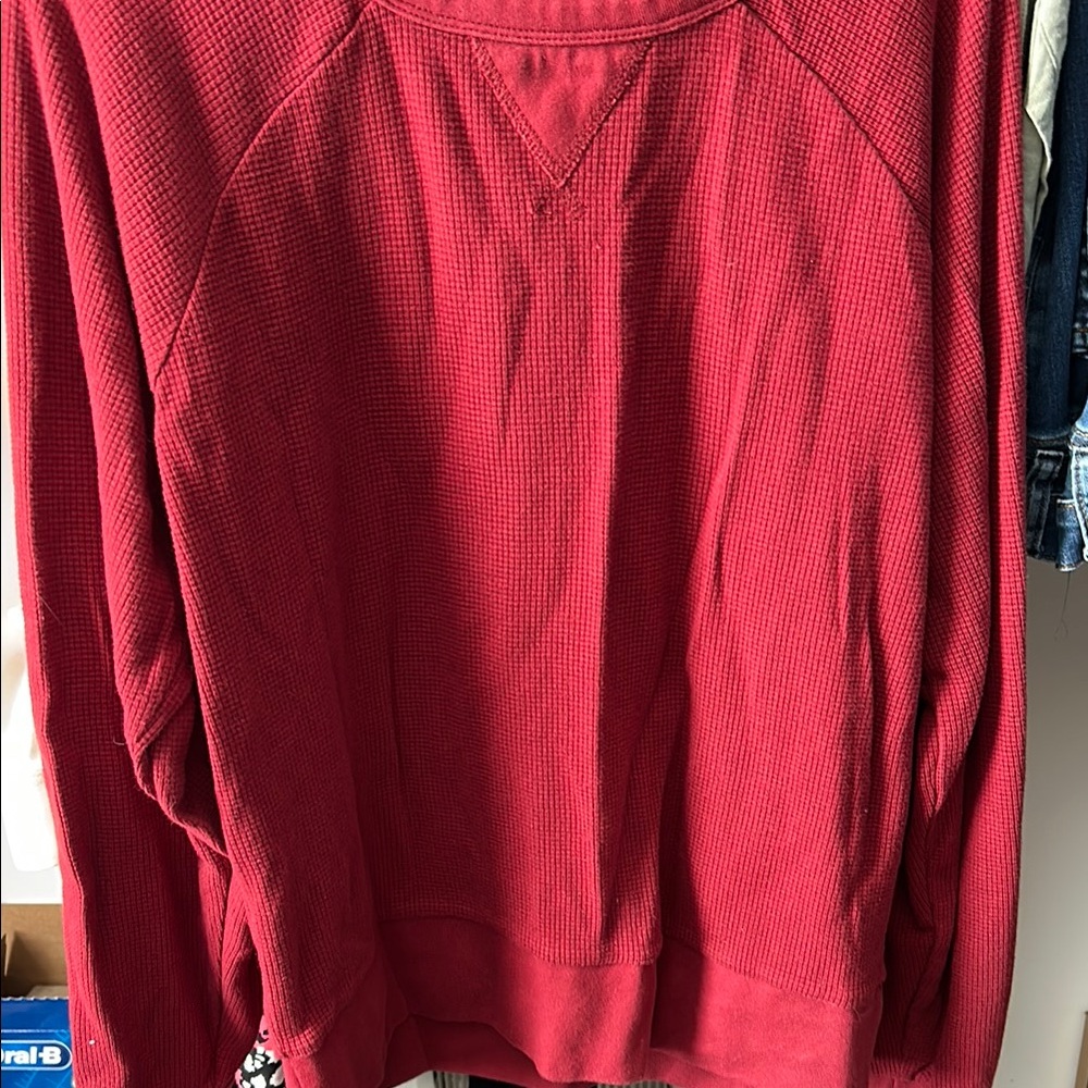 Pact waffle knit sweater/sweatshirt size large